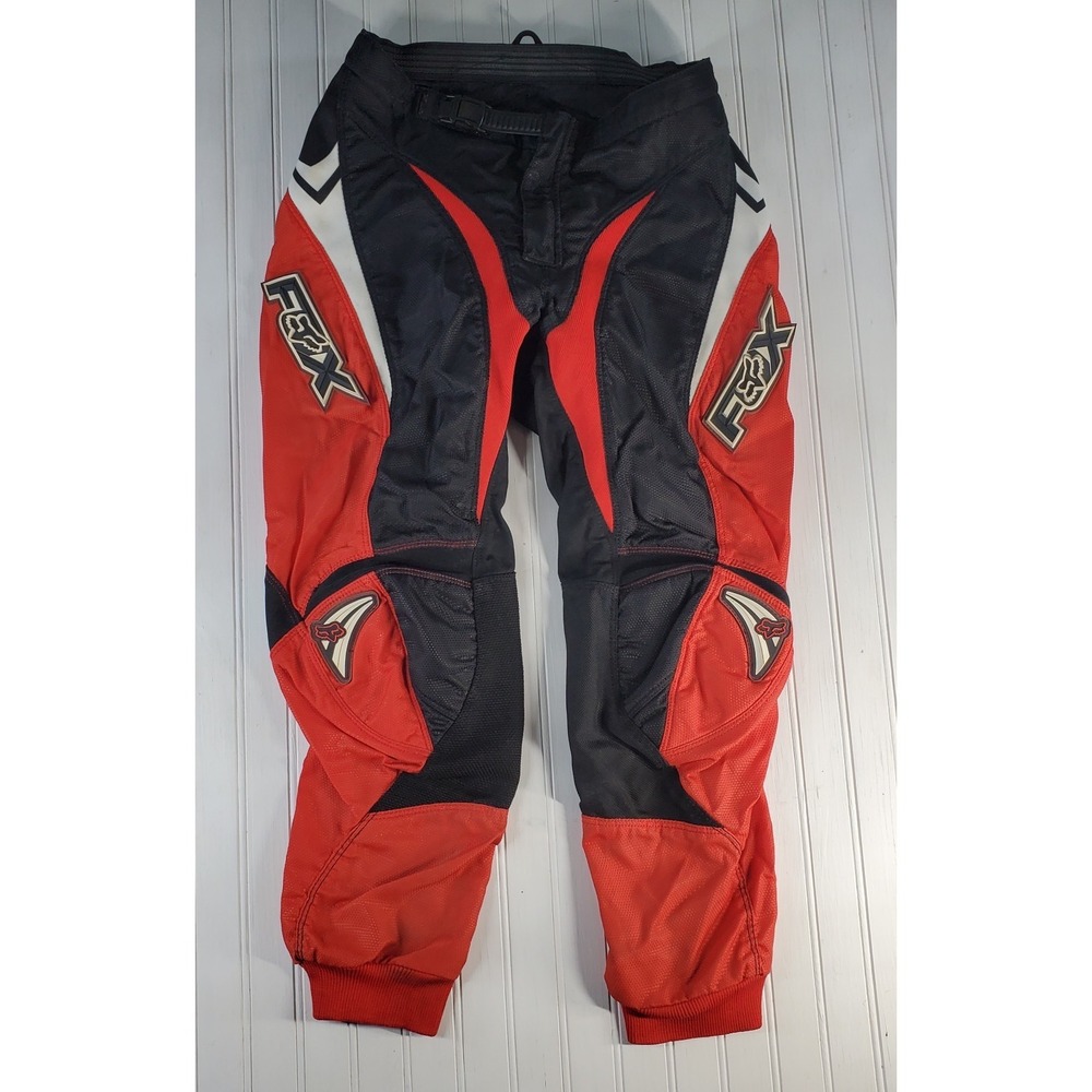 Youth Fox Racing 180 Motorcycle Motocross Pants size 10 / 26 Red‎ & Black White